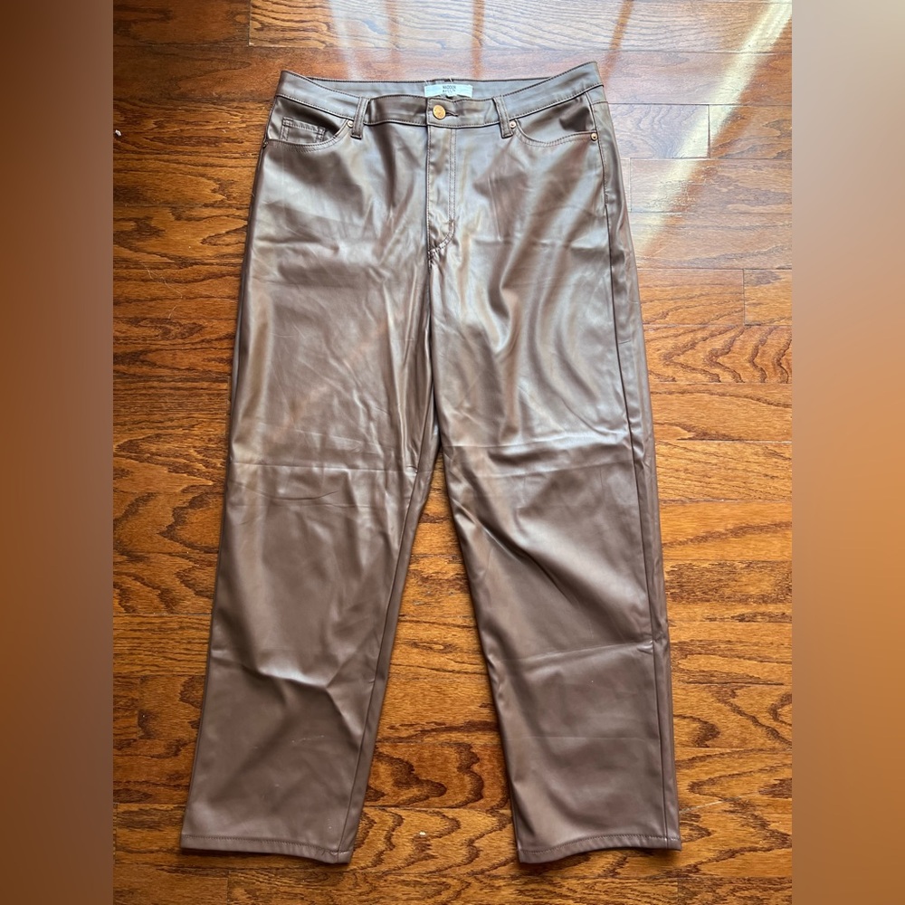 Madden NYC Brown Faux Leather Pants